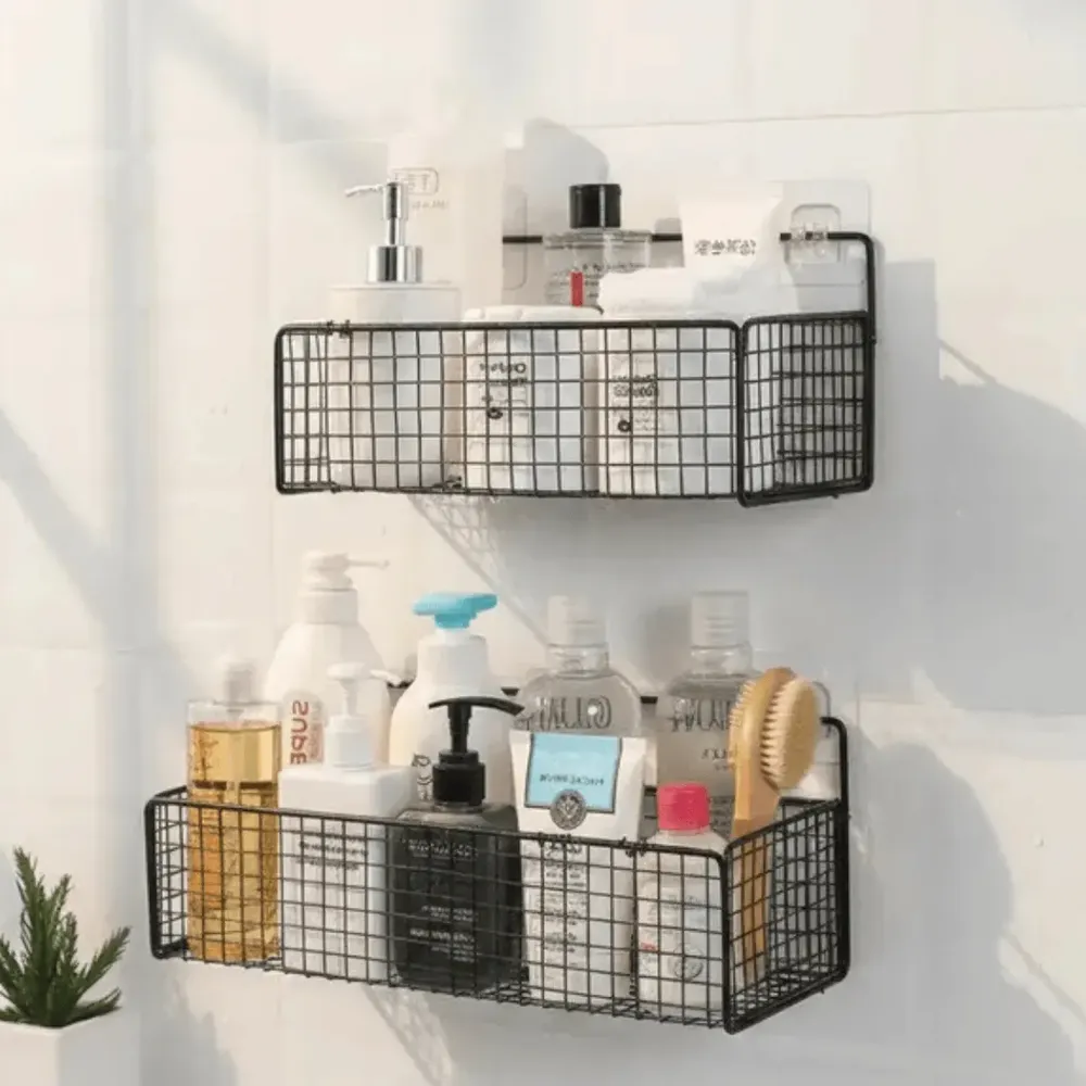 Kit Suporte Prateleira Organizador Cozinha Banheiro Adesivo