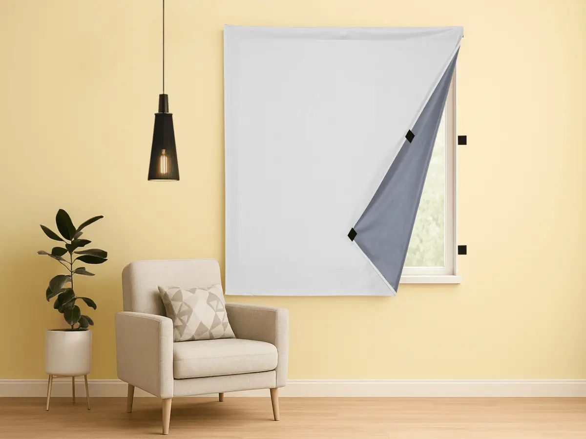 Painel Cortina 100% Blackout Janela Velcro Adesivo 1