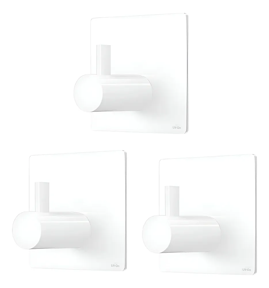 3x Ganchos Cabide De Parede Com Adesivo Aço Inox 45mm